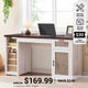 SEDETA® 55.1 Inch Rattan Farmhouse Computer Desk with Drawers Storage Cabinet and Power Outlets for Home Office