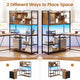SEDETA 58 Inch L Shaped Computer Desk with Storage Shelves and LED Light for Home Office