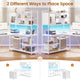 SEDETA 58 Inch L Shaped Computer Desk with Storage Shelves and LED Light for Home Office