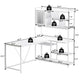 SEDETA 58 Inch L Shaped Computer LED Desk with Storage Shelves for Home Office