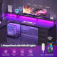 SEDETA 58 Inch L Shaped Gaming Desk with LED Lights Reversible Computer Desk with 7 Drawers and Power Outlet