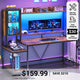 SEDETA 60 Inch Gaming Desk with Hutch and LED Lights