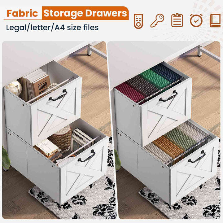 SEDETA - 62.2 Inch L Shaped Gaming Desk Reversible Computer Desk Gaming Desk with Led Lights Power Outlet Fabric Drawers Hutch and Storage Shelf