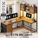 SEDETA 62.2 Inch L Shaped Gaming Desk with Drawers Fabric File Drawers and Power Outlet