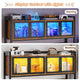 SEDETA 62 Inch L Shaped LED Gaming Desk Computer Desk with Power Outlet Storage Drawers Pegboard