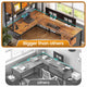 SEDETA 62 Inch L Shaped LED Gaming Desk Computer Desk with Power Outlet Storage Drawers Pegboard