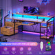 SEDETA 63 Inch Office Computer Desk LED Gaming Desk with Lock Drawers