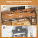 SEDETA 63 Inch Office Computer Desk LED Gaming Desk with Lock Drawers