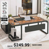 SEDETA 63 Inch L Shaped Executive Desk Computer Desk Spacious Tabletop with Storage Drawers