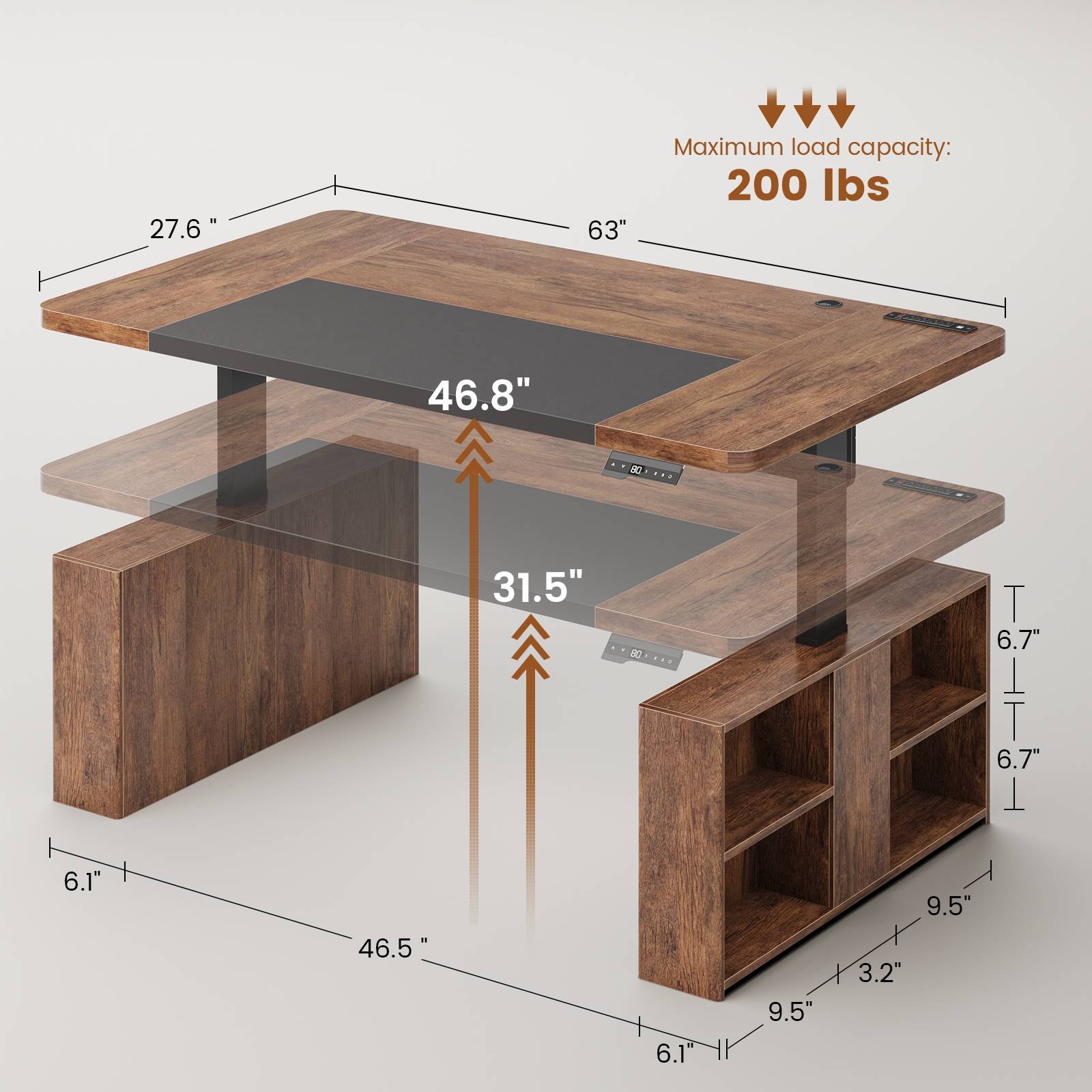 SEDETA | 63 Inch Electric Executive Standing Desk Height Adjustable Co