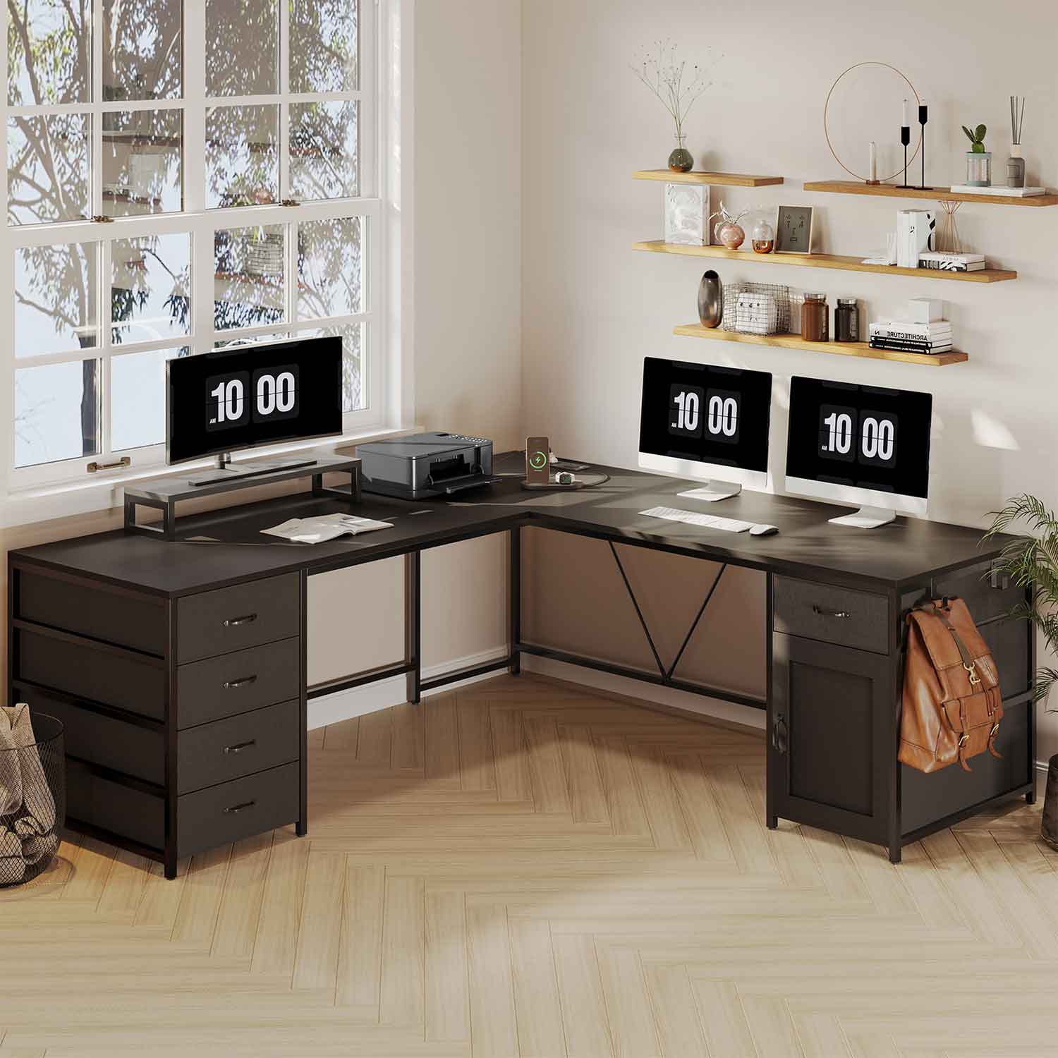 SEDETA® 63 Inch L Shaped Computer Desk Long or Corner Home Office Desk