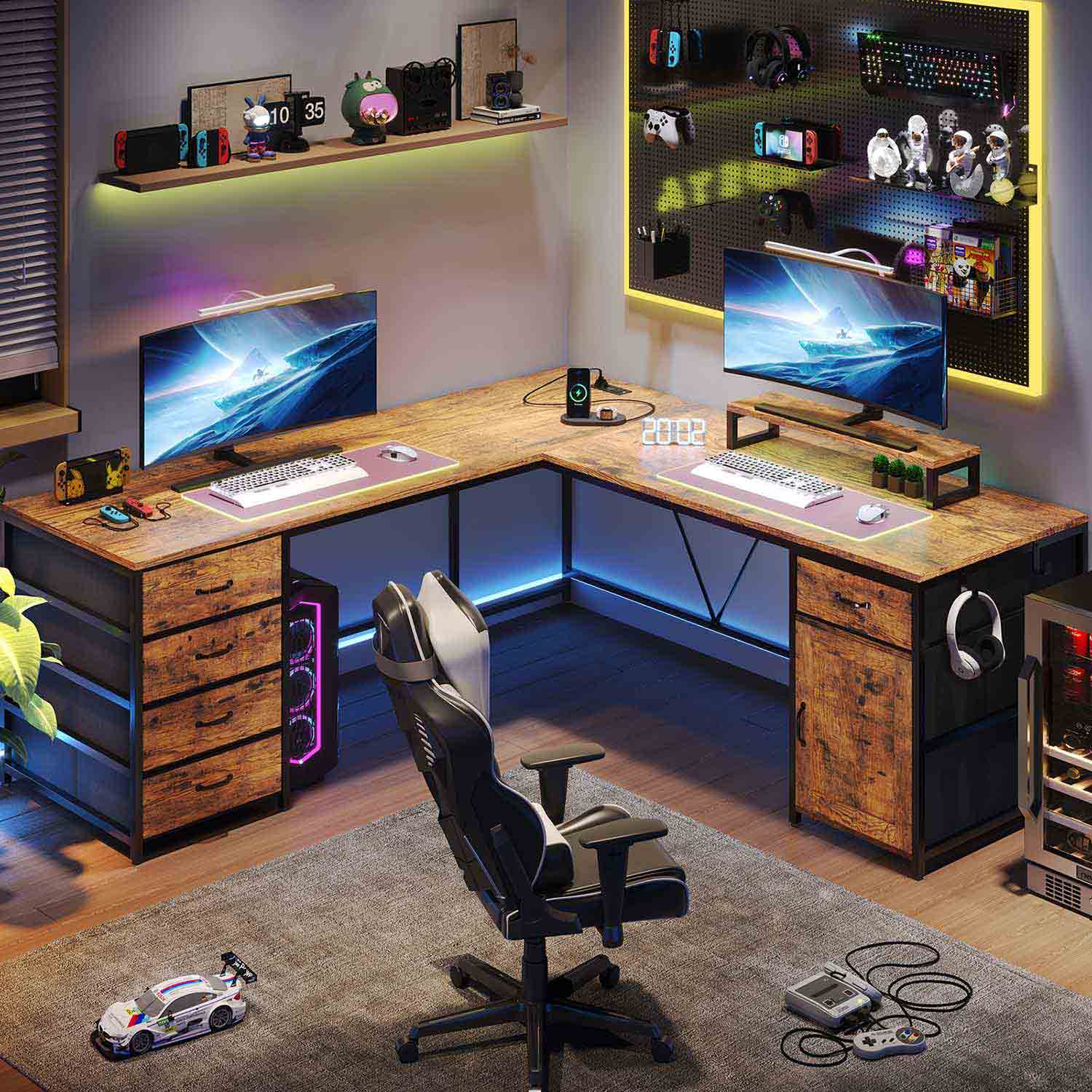 SEDETA® 63 Inch L Shaped Computer Desk Long or Corner Home Office Desk