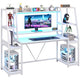 SEDETA 65.7 Inch Gaming Desk Large PC Gamer Desk Workstation with LED Lights
