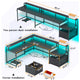 SEDETA® 66 Inch L Shaped LED Gaming Desk Home Office Corner Computer Table with Storage Shelves
