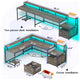 SEDETA - 66 Inch Corner L Shaped Computer Desk Office Desk Gaming Table with Led Lights File Drawer Power Outlet Monitor Shelf Printer Storage Shelves