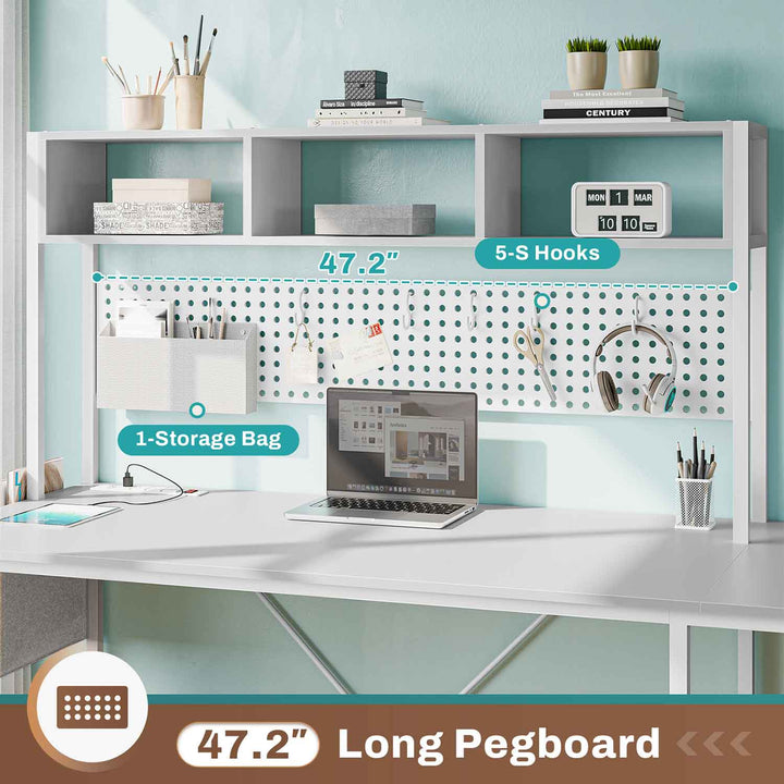 SEDETA - 67 Inch L Shaped Gaming Desk Reversible Computer Desk with Led Lights Power Outlet Pegboard Keyboard Tray and Storage Bag for Home Office