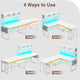 SEDETA - 67 Inch L Shaped Gaming Desk Reversible Computer Desk with Led Lights Power Outlet Pegboard Keyboard Tray and Storage Bag for Home Office