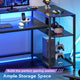 SEDETA® 70.8 Inch Large PC Gamer Desk LED Gaming Table with Storage Shelves