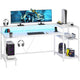 SEDETA® 70.8 Inch Large PC Gamer Desk LED Gaming Table with Storage Shelves