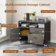 SEDETA 71 Inch Executive Desk with Rolling File Cabinet Office Computer Desk with Drawers Shelves Power Outlets CPU Stand Pegboard