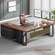 SEDETA 71 Inch Executive Desk with Rolling File Cabinet Office Computer Desk with Drawers Shelves Power Outlets CPU Stand Pegboard
