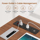 SEDETA 71 Inch Executive Desk with Rolling File Cabinet Office Computer Desk with Drawers Shelves Power Outlets CPU Stand Pegboard
