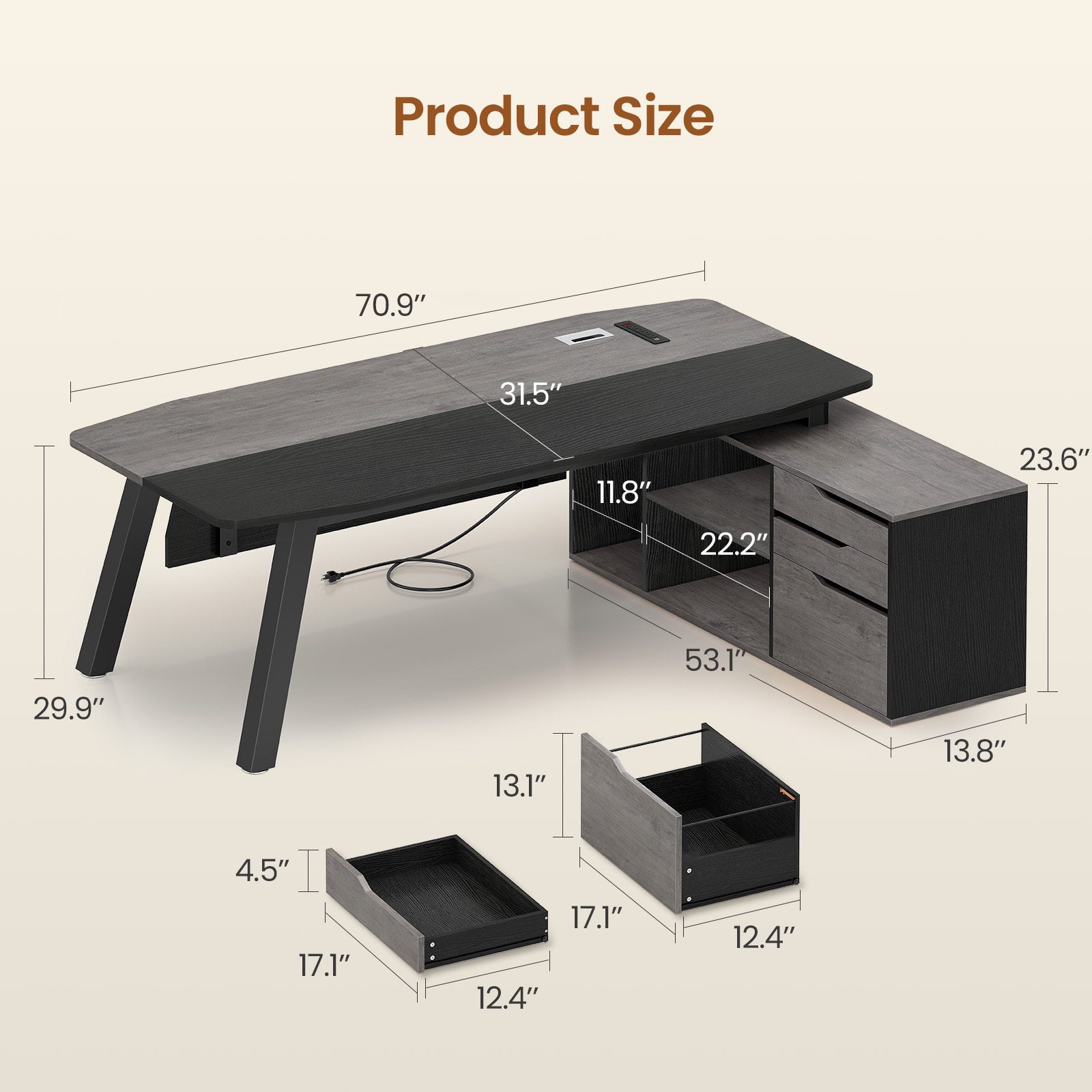 Mayitaです。デスク SEDETA Triangle Corner Computer Gaming Desk with Hutch & LED Lights