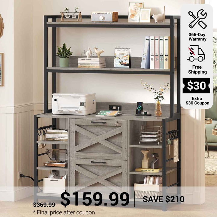 SEDETA File Cabinet with Open Storage Shelf for Home Office