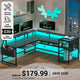 SEDETA 96 Inch L Shaped Gaming Desk Reversible Computer Desk