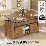 SEDETA 40 Inch Lift Top Coffee Table 4 in 1 Multi-Function Convertible Coffee Tables