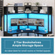 SEDETA Triangle Corner Computer Gaming Desk with Hutch & LED Lights