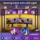 SEDETA Triangle Corner Computer Gaming Desk with Hutch & LED Lights