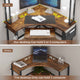 SEDETA Triangle Corner Computer Gaming Desk with Hutch & LED Lights