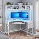 SEDETA Triangle Corner Computer Gaming Desk with Hutch & LED Lights