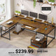 SEDETA 101.5 Inch U Shaped Computer Desk Reversible L Shaped Home Office Desk