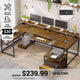 SEDETA 101.5 Inch U Shaped Computer Desk Reversible L Shaped Home Office Desk