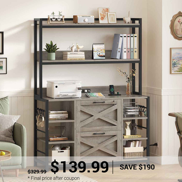 SEDETA | Vertical File Cabinet with Lock and Open Shelf for Home Office
